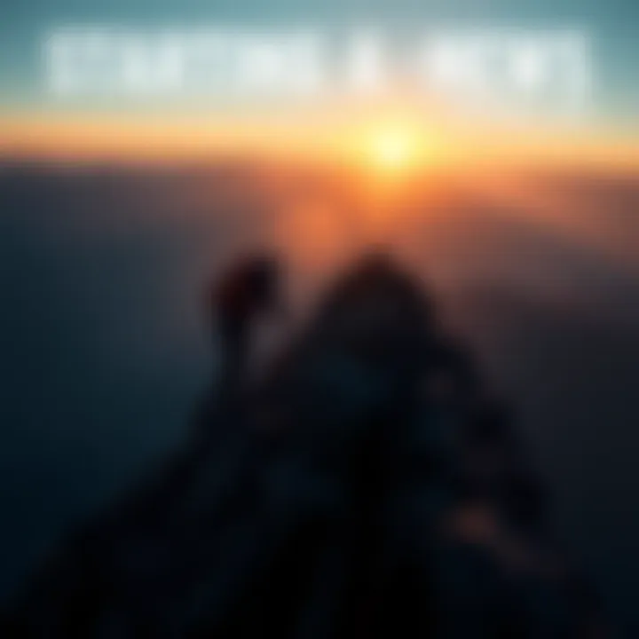 Individual hiking up a mountain as a symbol of new challenges and hard work
