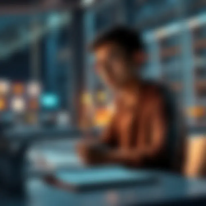 A person sitting at a table with a notebook, looking contemplative while deciding whether to cancel a recovery process or start anew