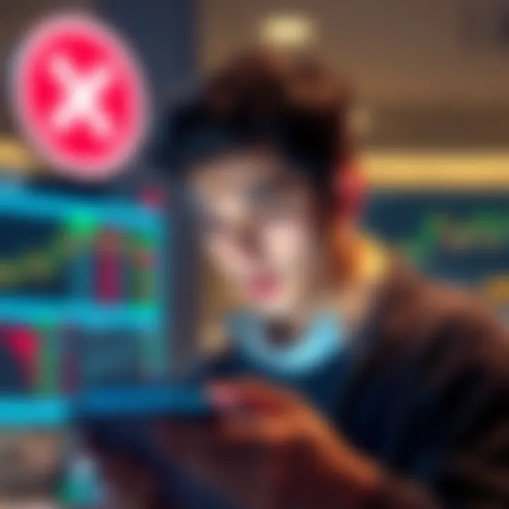 A person looks worried while checking cryptocurrency prices on a device, contemplating selling XRP