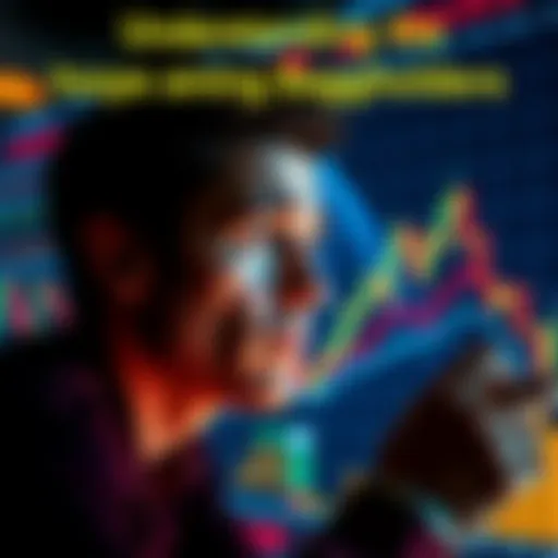 Person looking at financial charts Individual staring at fluctuating financial charts with a worried expression, symbolizing emotional struggle and hope in investments