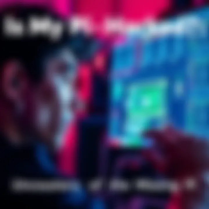 Person looking at computer screen A person examining a computer screen showing a Pi interface with a concerned expression, symbolizing potential hacking issues.