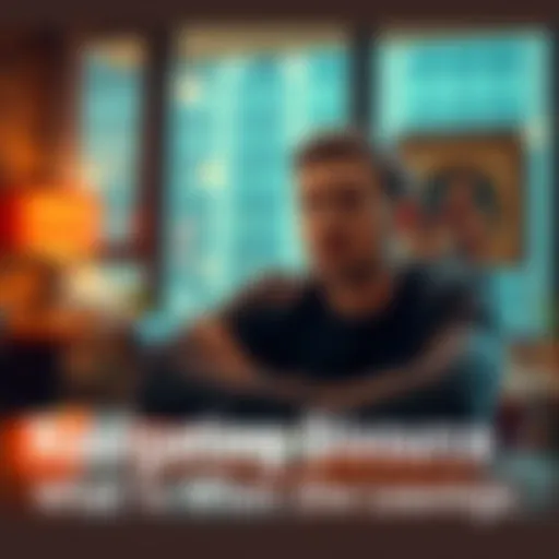 A man sitting at a table with a worried expression, contemplating divorce and next steps.