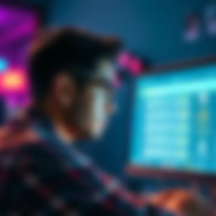 Individual looking at a computer screen with migration options and KYC information, deep in thought