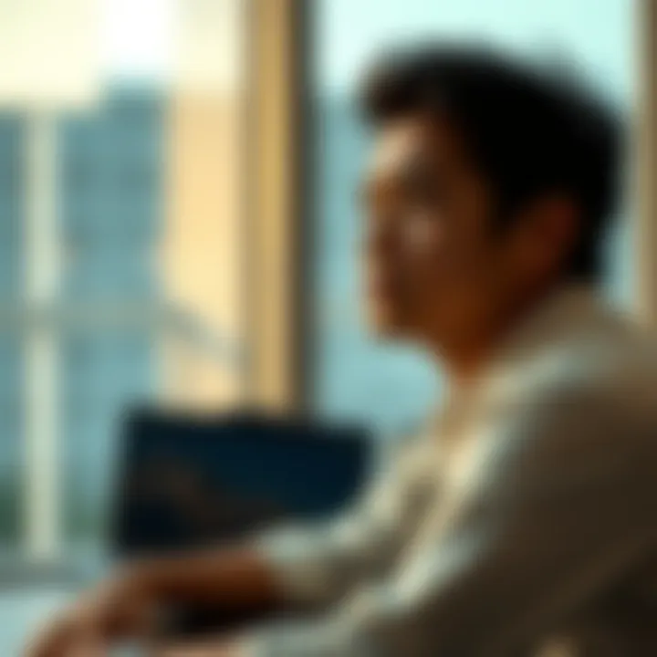 Individual with a thoughtful expression, contemplating life changes and realizations, seated in a serene environment