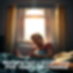 A person sitting up in bed with sunlight streaming through a window, looking surprised and curious about the world around them.