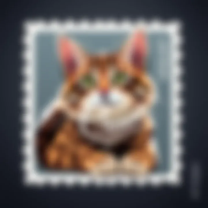 A custom stamp featuring a playful cat design, showcasing creativity and personalization for cat lovers in Turkey.