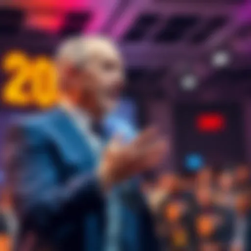 Peter Schiff addresses the audience at Bitcoin 2025, expressing concerns about cryptocurrency.