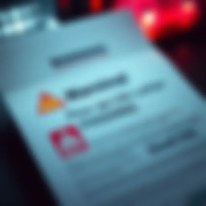 A close-up view of a deceptive phishing letter showing fake logos and urgent language.