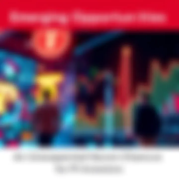 Visual representation of the Pi network with upward trends and investors analyzing data