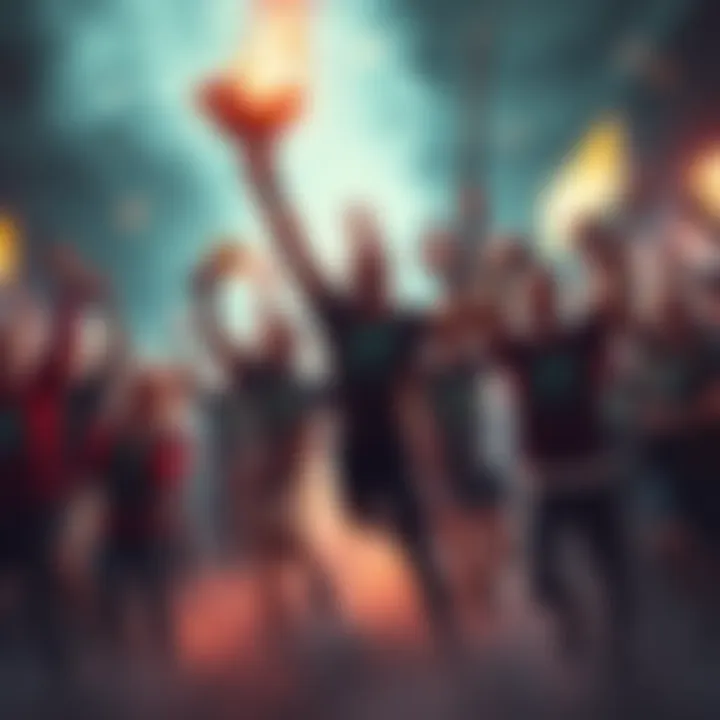 Members of the Pi Army celebrating their victory with enthusiasm and camaraderie