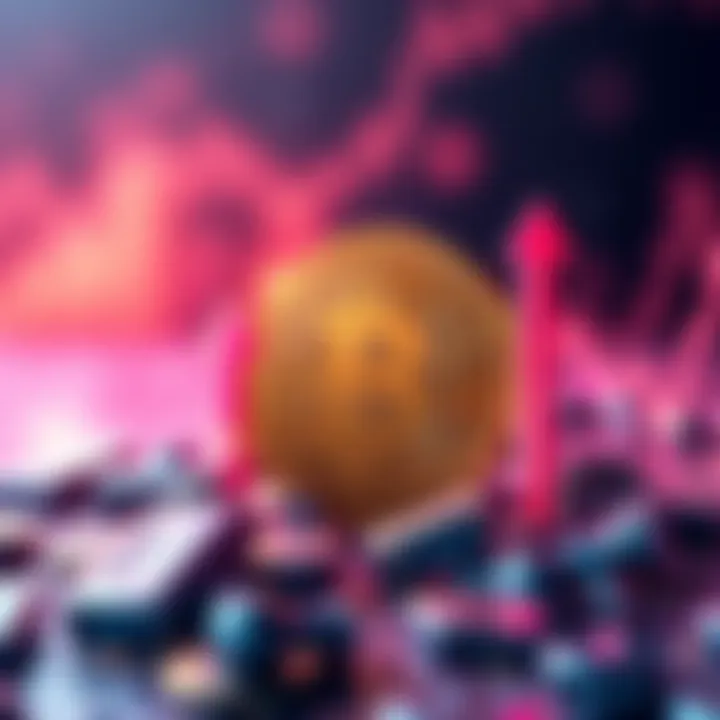 A visual representation of the PI coin with upward arrows and financial symbols suggesting a rise in value.