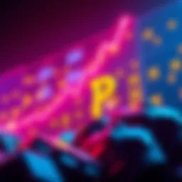 A graph showing the rising trend of Pi Coin prices with Pi symbols around it, emphasizing investment opportunities before Pi Day.