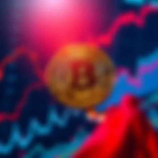 Graph showing significant drop in Pi cryptocurrency value with worried investors in the background