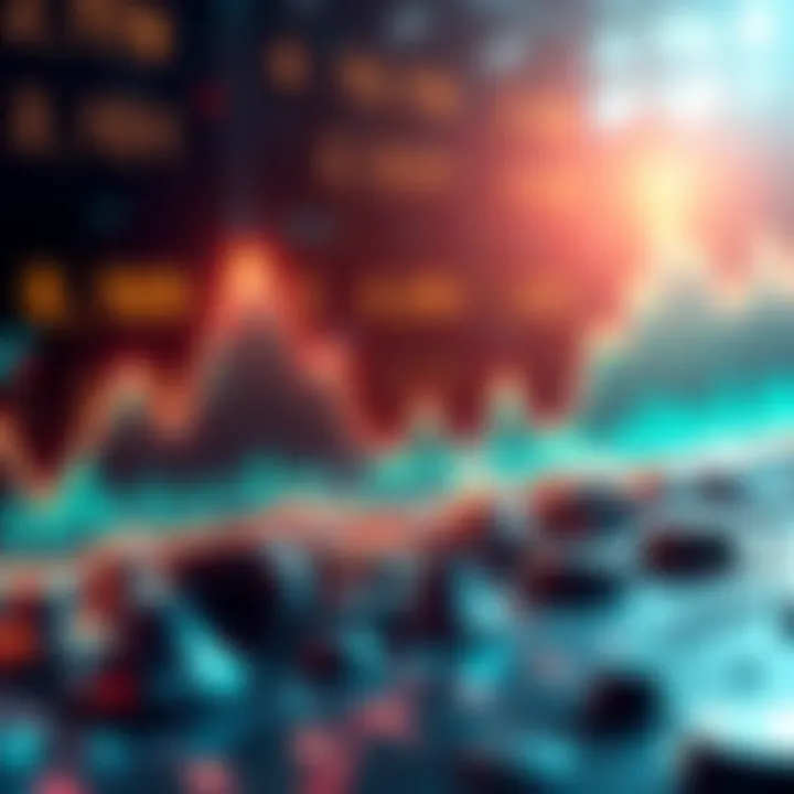 A striking visual of a graph showing Pi currency's upward trend against a backdrop of declining cryptocurrency values.