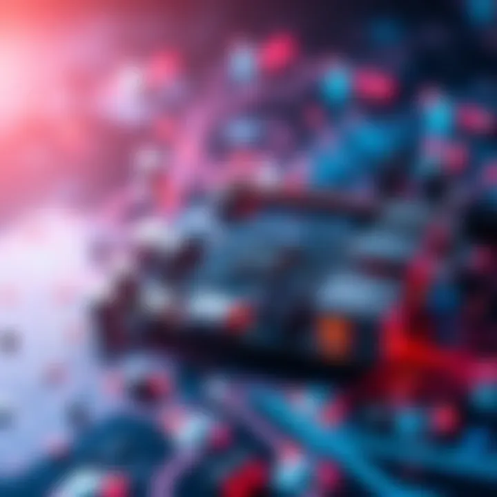 Navigating the Pi Ecosystem's Future A conceptual representation of innovation in the Pi ecosystem, showcasing app development and community engagement