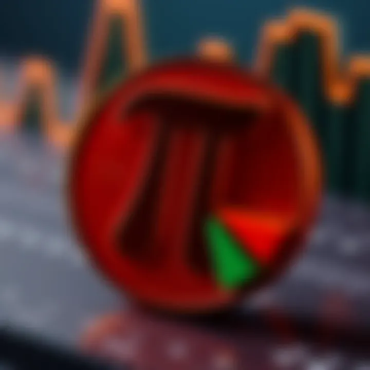 A Pi symbol combined with a dollar sign and a pie chart, symbolizing the potential price increase of PI by Pi Day.