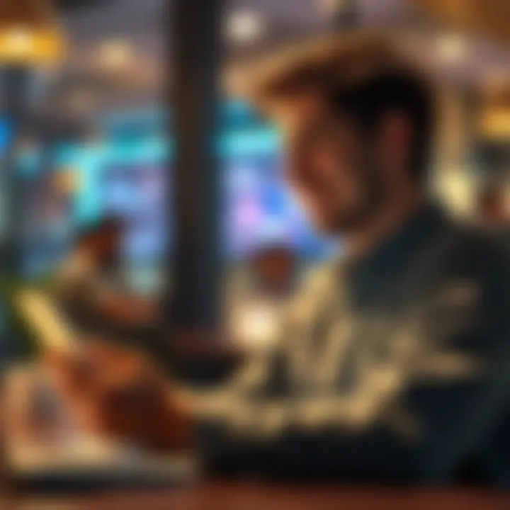 A person looking relieved while transferring funds on a digital device, symbolizing effortless PI transfers without KYC restrictions.