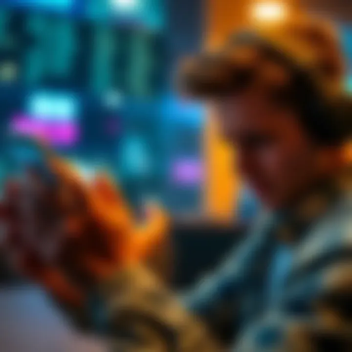 A frustrated person trying to access social media on a smartphone while showing error messages on the screen.