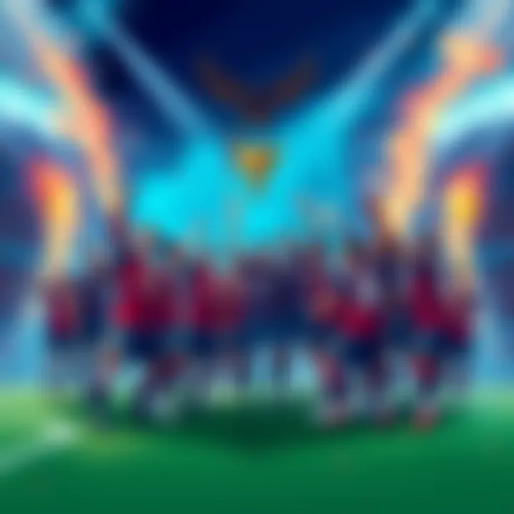 A dynamic illustration showcasing Piscan's team celebrating their victory, highlighting their determination and teamwork