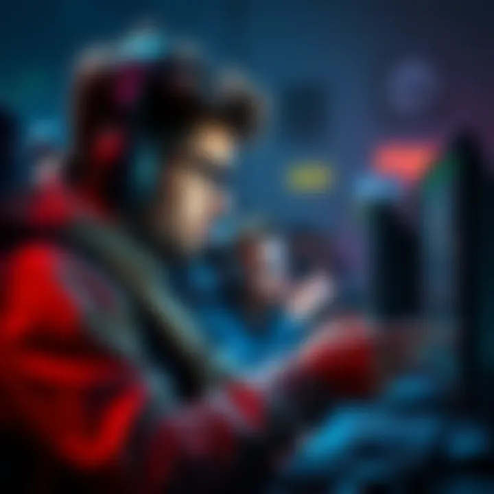 A gamer focuses on their screen, planning tactics to outsmart their ex in a competitive game.