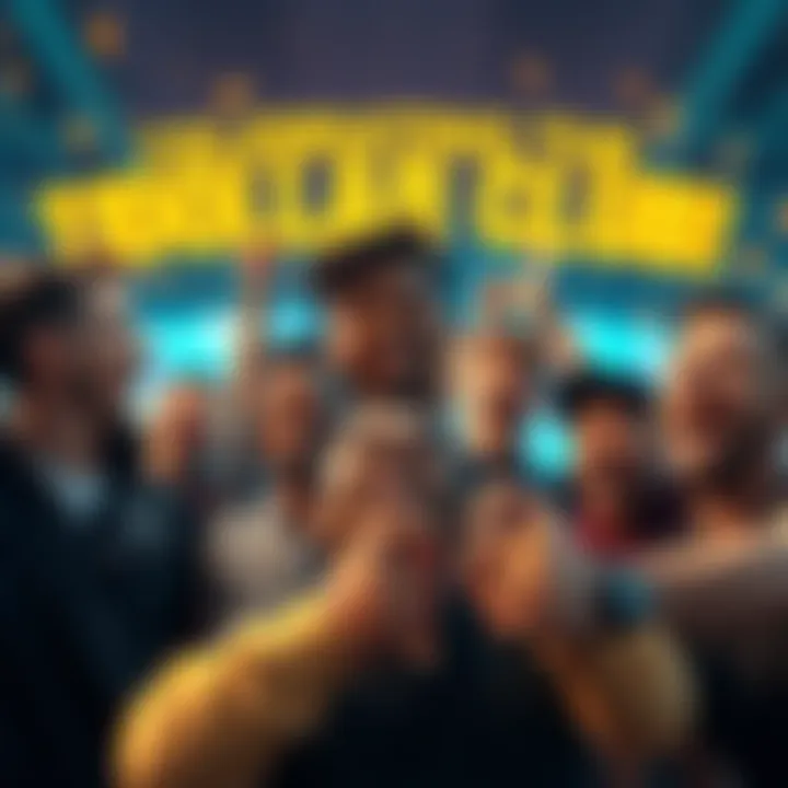 A group of players joyfully celebrating their achievement in the 1 Dollar Club on Atlas Earth, with smiles and excitement in their expressions.