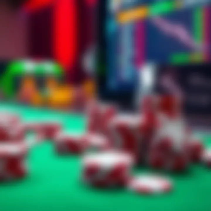 A visual representation of low player engagement at PokerOnPi, featuring poker chips and a digital interface