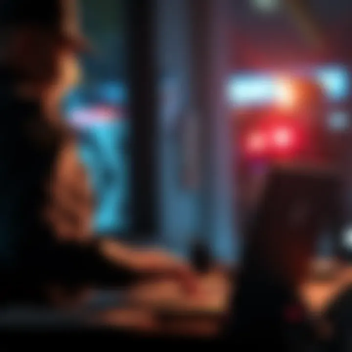 Police officer using a laptop A police officer analyzes data on a laptop to investigate a kidnapping case involving Bitcoin transactions