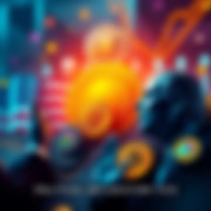 A conceptual image showing the intersection of politics and cryptocurrency market trends, featuring symbols of the U.S. presidency and various cryptocurrency logos.