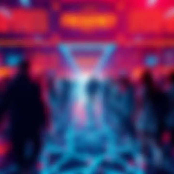 A digital representation of Polkadot's Frequency, showcasing decentralized social media with people interacting and controlling their data.