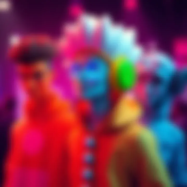 A graphic showing various customizable features of Polkadot Avatars, including colors and designs.