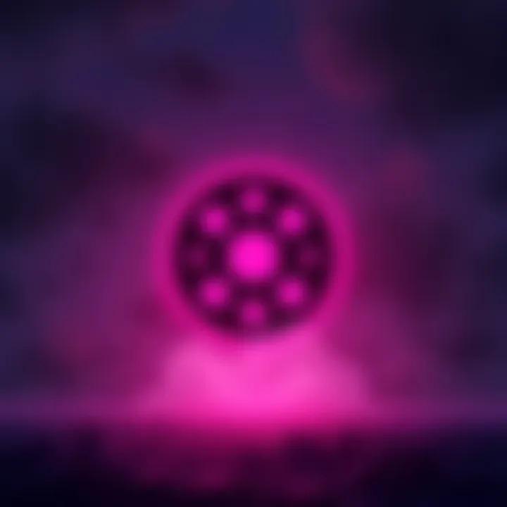 Polkadot logo with a gloomy background, depicting its struggles in the blockchain market.