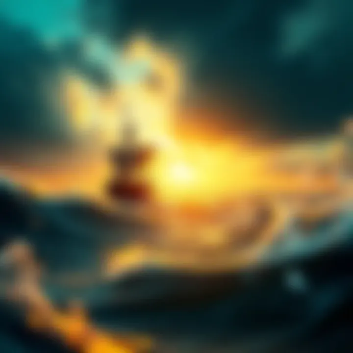 A visual metaphor for the challenges of investing in Polkadot, featuring a ship navigating through treacherous waters