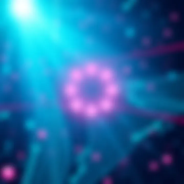 A digital illustration featuring the Polkadot logo set against a futuristic background, symbolizing blockchain technology and innovation.