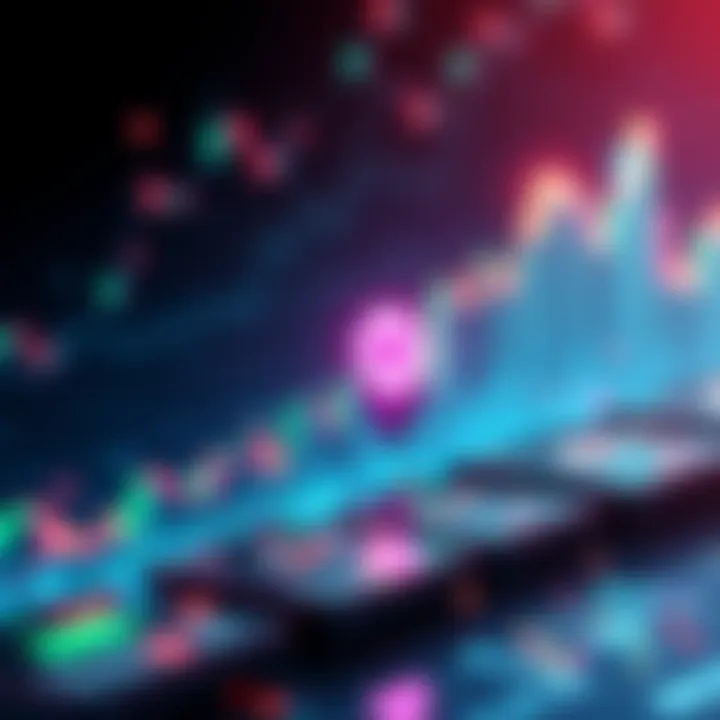 A futuristic visualization of Polkadot's potential price trajectory with dynamic financial elements