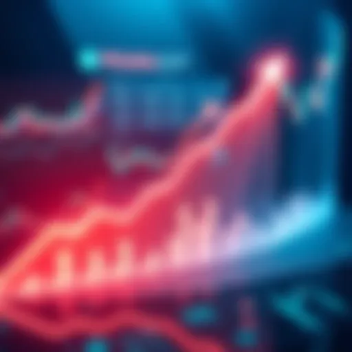 An illustration showing an upward trend for Polkadot price predictions with graphs and charts in the background.