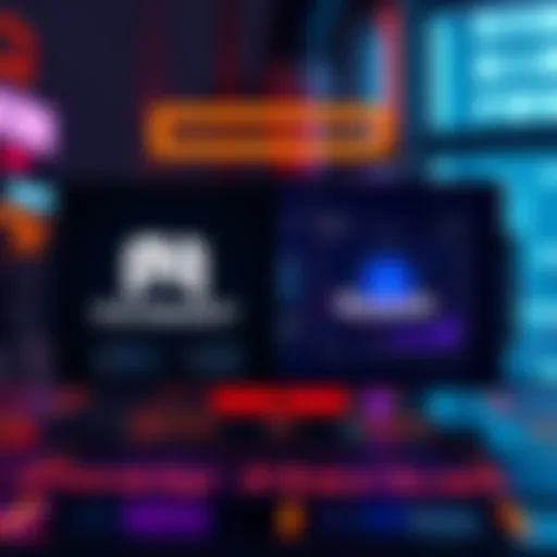 A split-screen image showing Polymarket on one side with its logo and prediction markets, and Kalshi on the other side featuring its platform interface and governance elements.