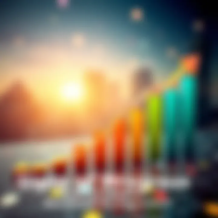 A graph showing an upward trend with arrows indicating progress, symbolizing growth in various sectors.
