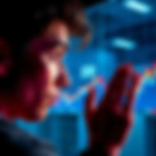 Potential Earnings Reflection A person looking at a graph showing missed earnings with a surprised expression, representing lost opportunities in three months.