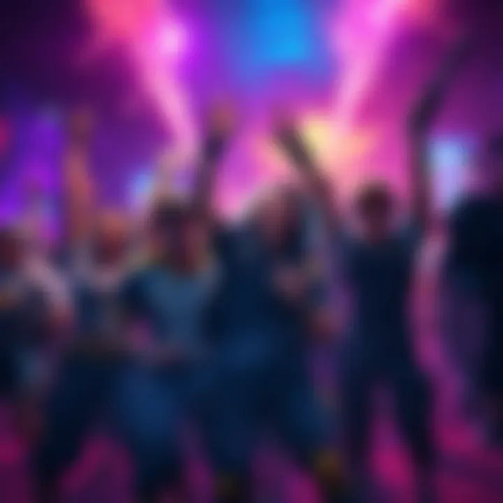 A group of players celebrating during the free power leveling event in Invincible GTG, showcasing excitement and teamwork.