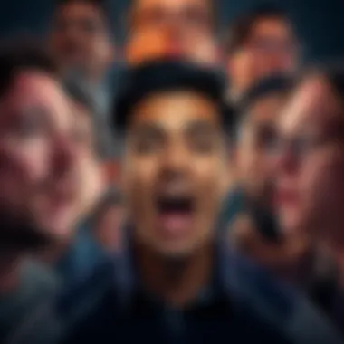 An image showcasing a diverse group of people expressing various emotions like joy, sadness, and contemplation.