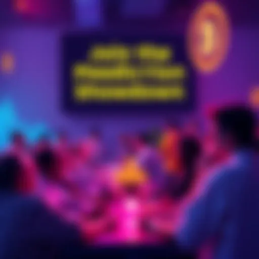 Graphic showing people competing for a $10,000 airdrop and $5,000 bonus pool in a Prediction Showdown event