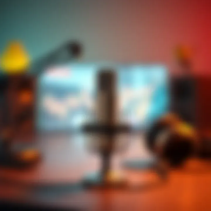 A microphone and headphones on a table, symbolizing the podcasting world and Preston Pysh's absence