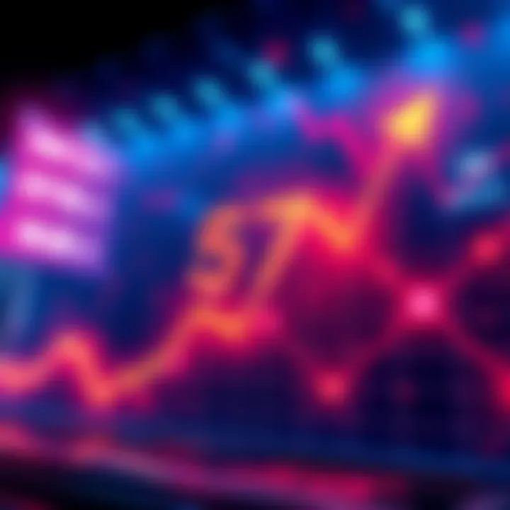 Graph showing a price increase reaching 57K with arrows and symbols of excitement