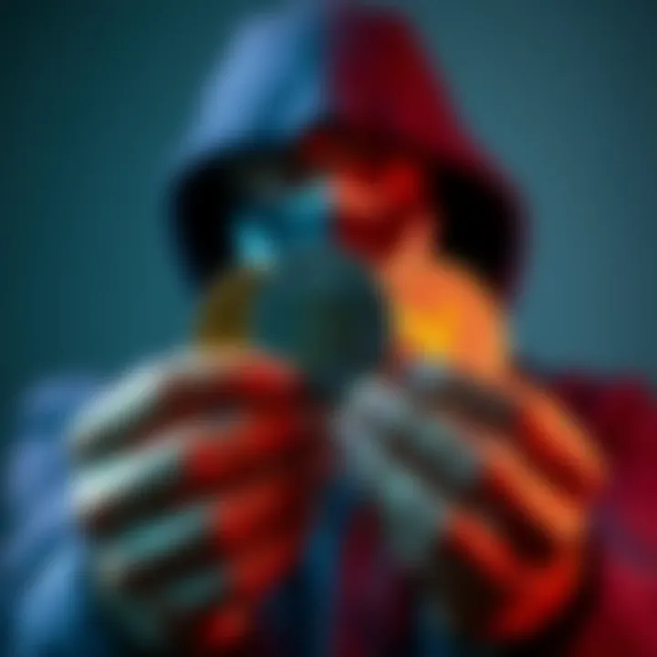 A person displaying several privacy coins, symbolizing anonymity and security in cryptocurrency.