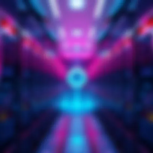 An illustration depicting the PRL mining process with AI elements integrated, showcasing servers and technology working together.