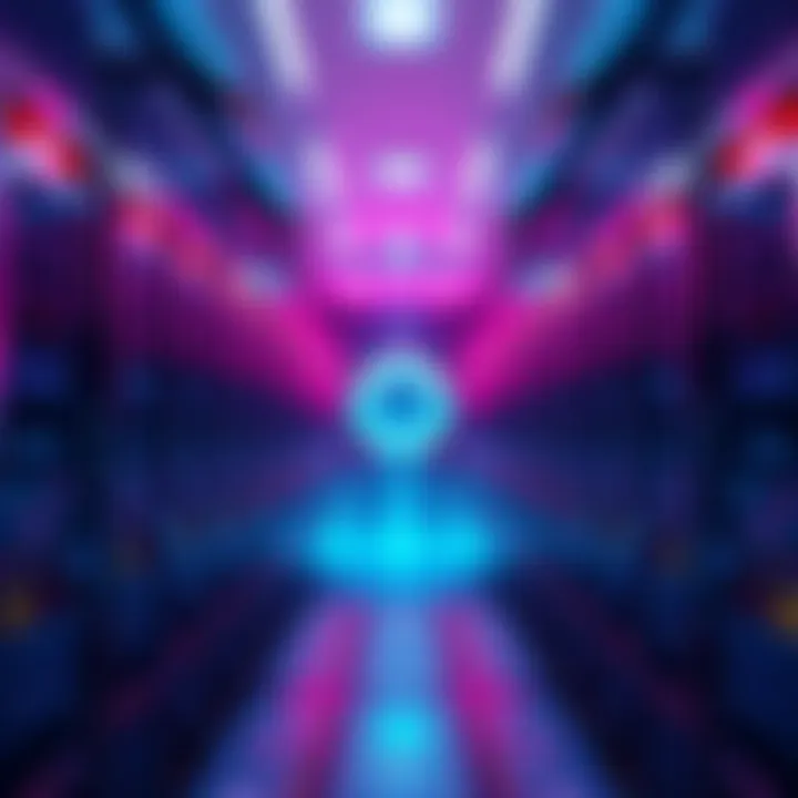 PRL Mining Concept An illustration depicting the PRL mining process with AI elements integrated, showcasing servers and technology working together.