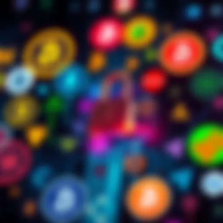 A digital representation of a public key surrounded by various blockchain logos, symbolizing the quest to identify its origin.