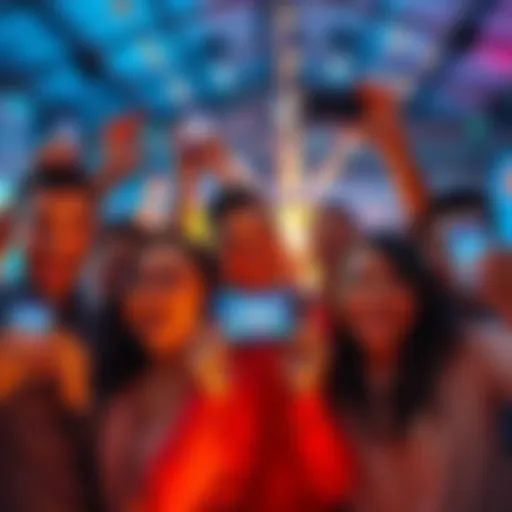 Pumpfun Celebrates Ranking A group of happy people celebrating Pumpfun's rise to #62 in the US App Store, holding smartphones with the app open and smiling