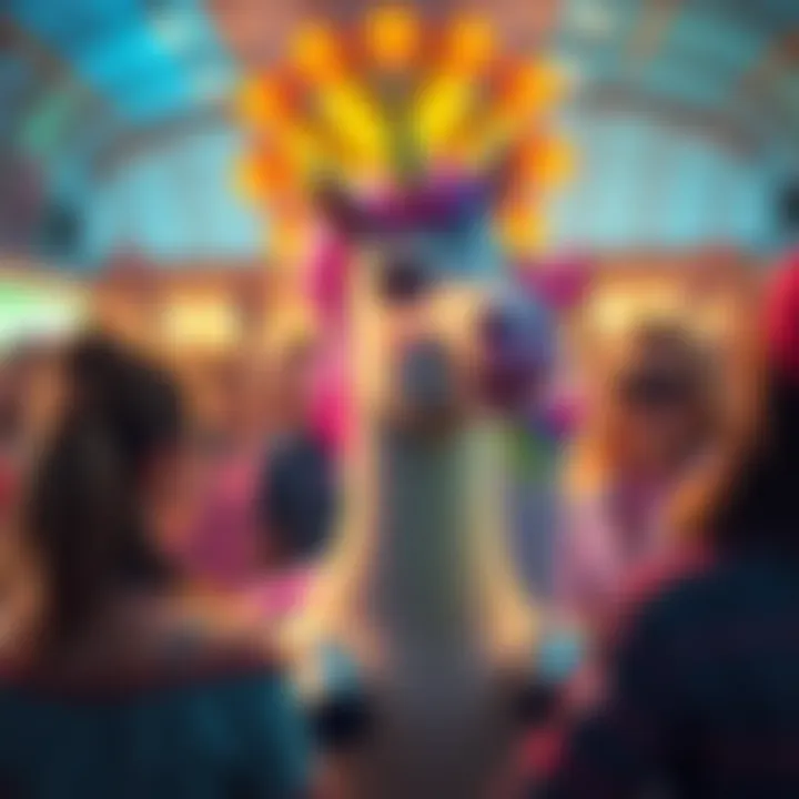 Punch welcomes a colorful new friend, a cheerful unicorn, joining the fun alongside excited people.
