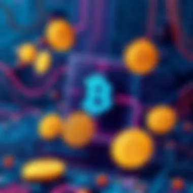 Illustration showing quantum computer interacting with Bitcoin symbols, highlighting security concerns.